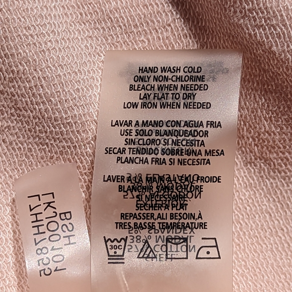 Karl Lagerfeld Women's Size Large Pink Sweater with Black Stripes and Bow - Picture 6 of 6